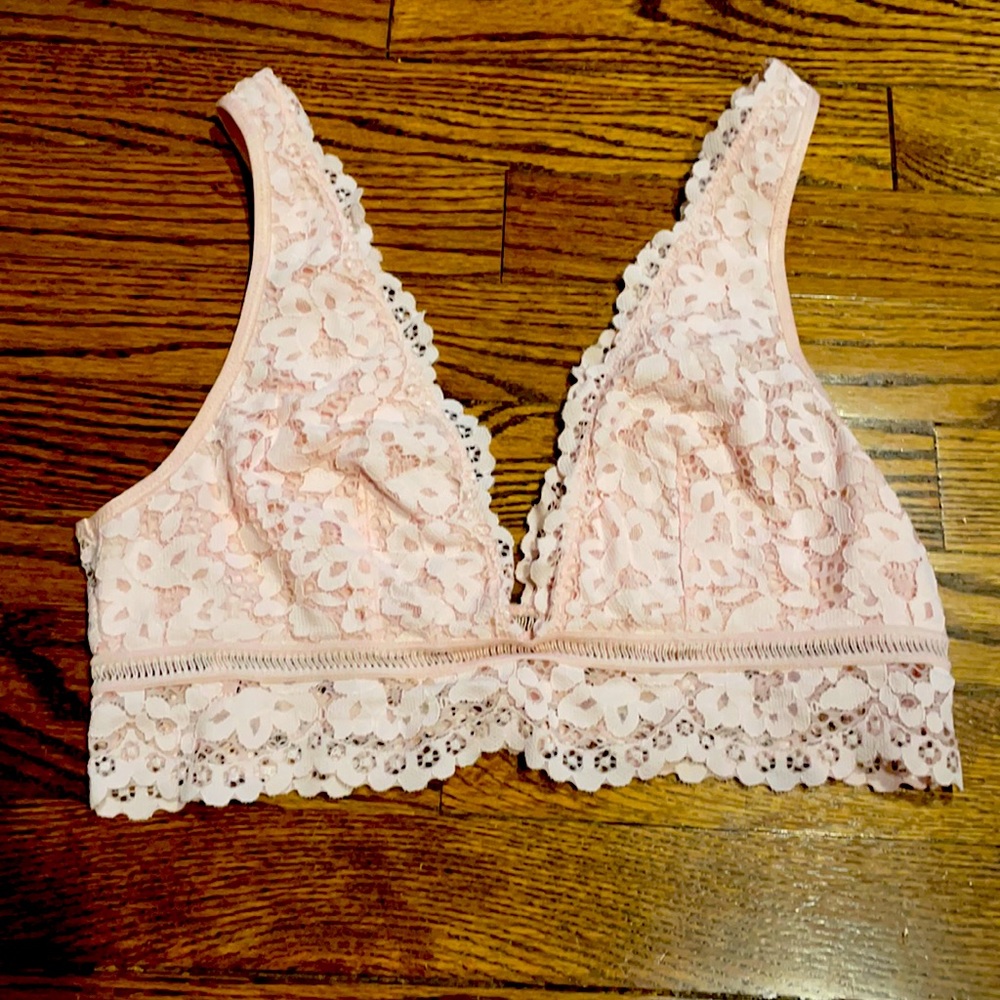 Victoria’s Secret pink lace bralette, size M